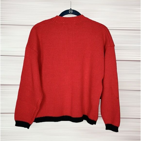 Vintage Scottish Terrier Red Cardigan By Richwil's Back to Back Acrylic Boxy M - Picture 10 of 12